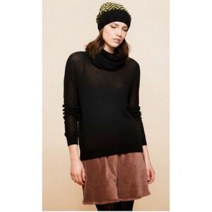 Black 🖤Sheer Knit Cowl Neck Y2k Tunic Sweater Dark Whimsigoth Fairy Grunge Boho